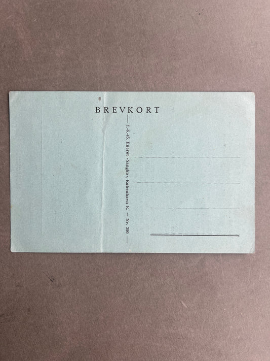 WW2 Dansk Postkort med "Danmarks Frihedssang". Original.