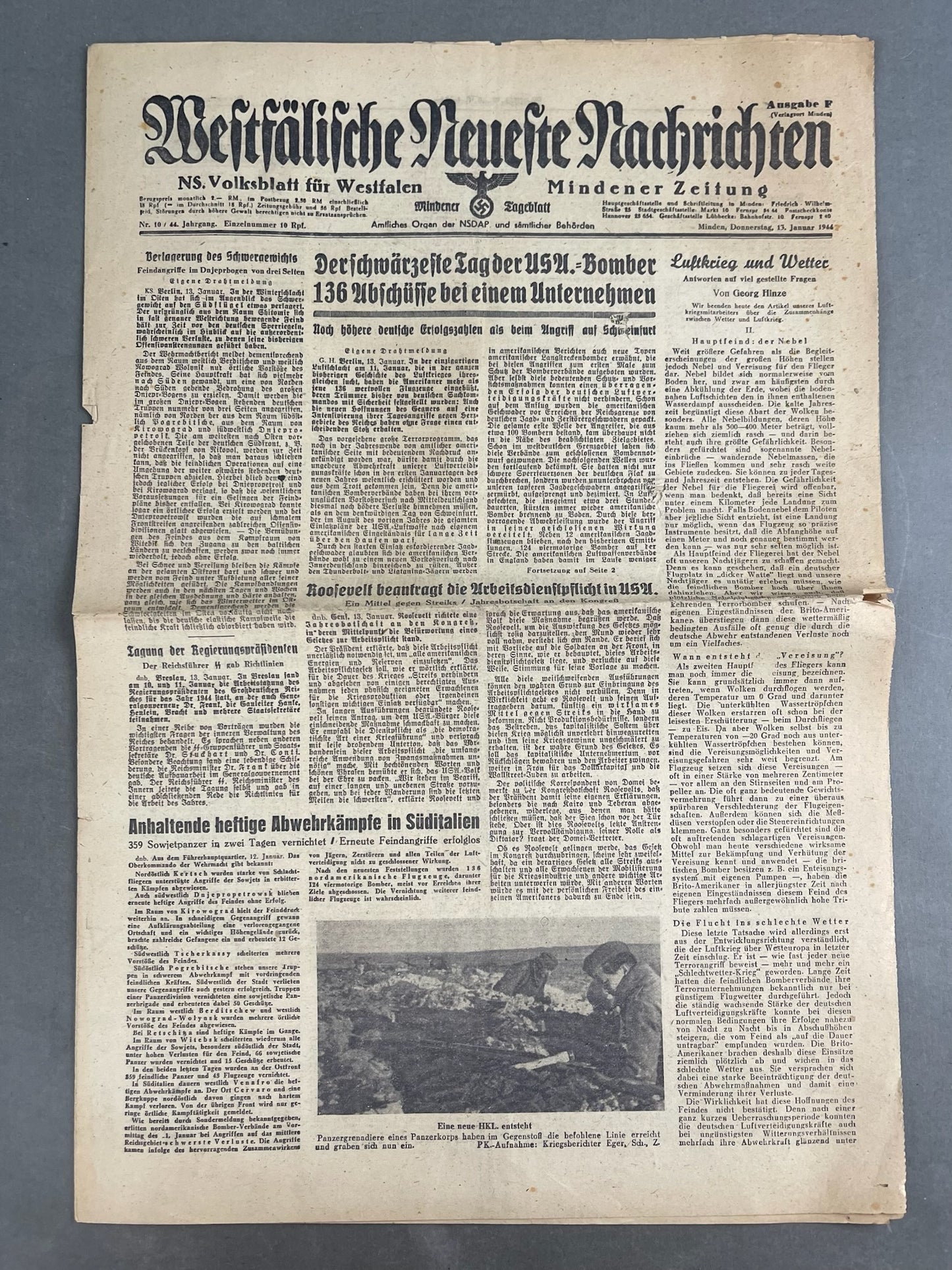 WW2 Tysk NSDAP Avis. Original.