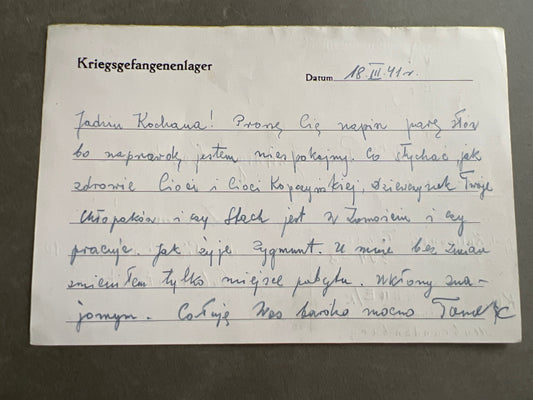 WW2 Tysk Krigsfange postkort. Original.