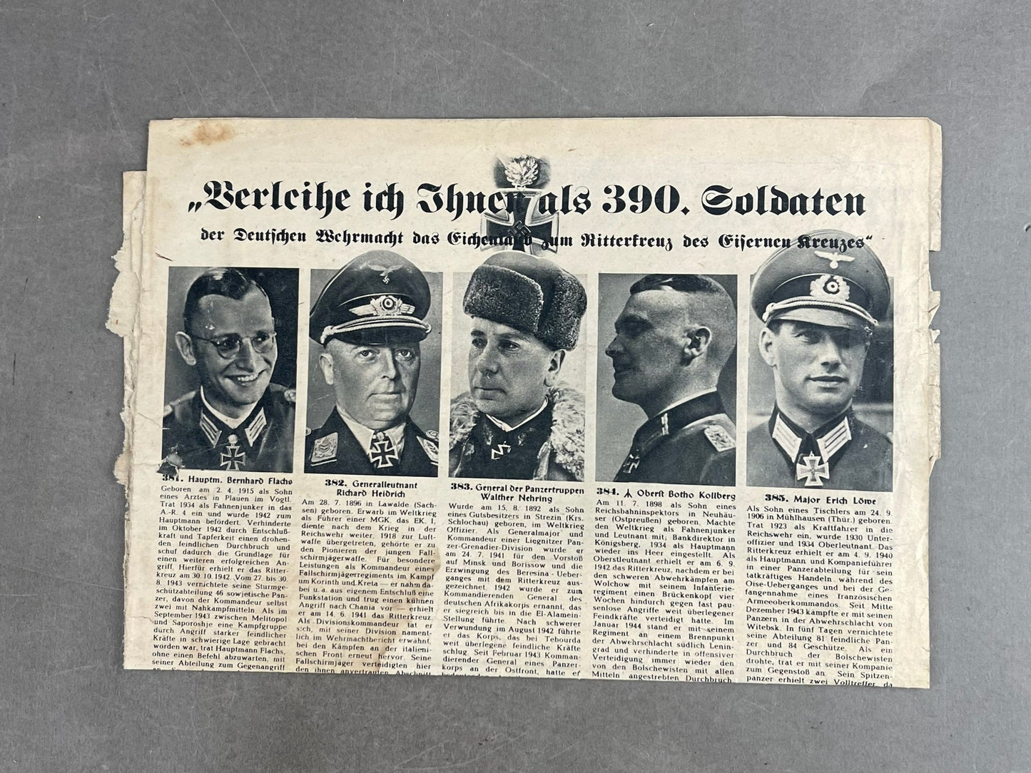 WW2 Tysk "Ritterkreuzträger" lille avis/pjece. Original.