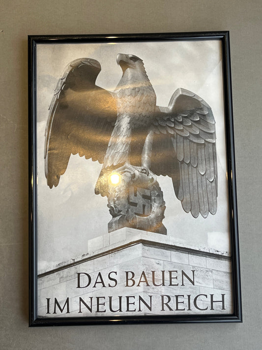 WW2 Tysk NSDAP Udklip/Plakat i nyere ramme. Illustrativ. Original.