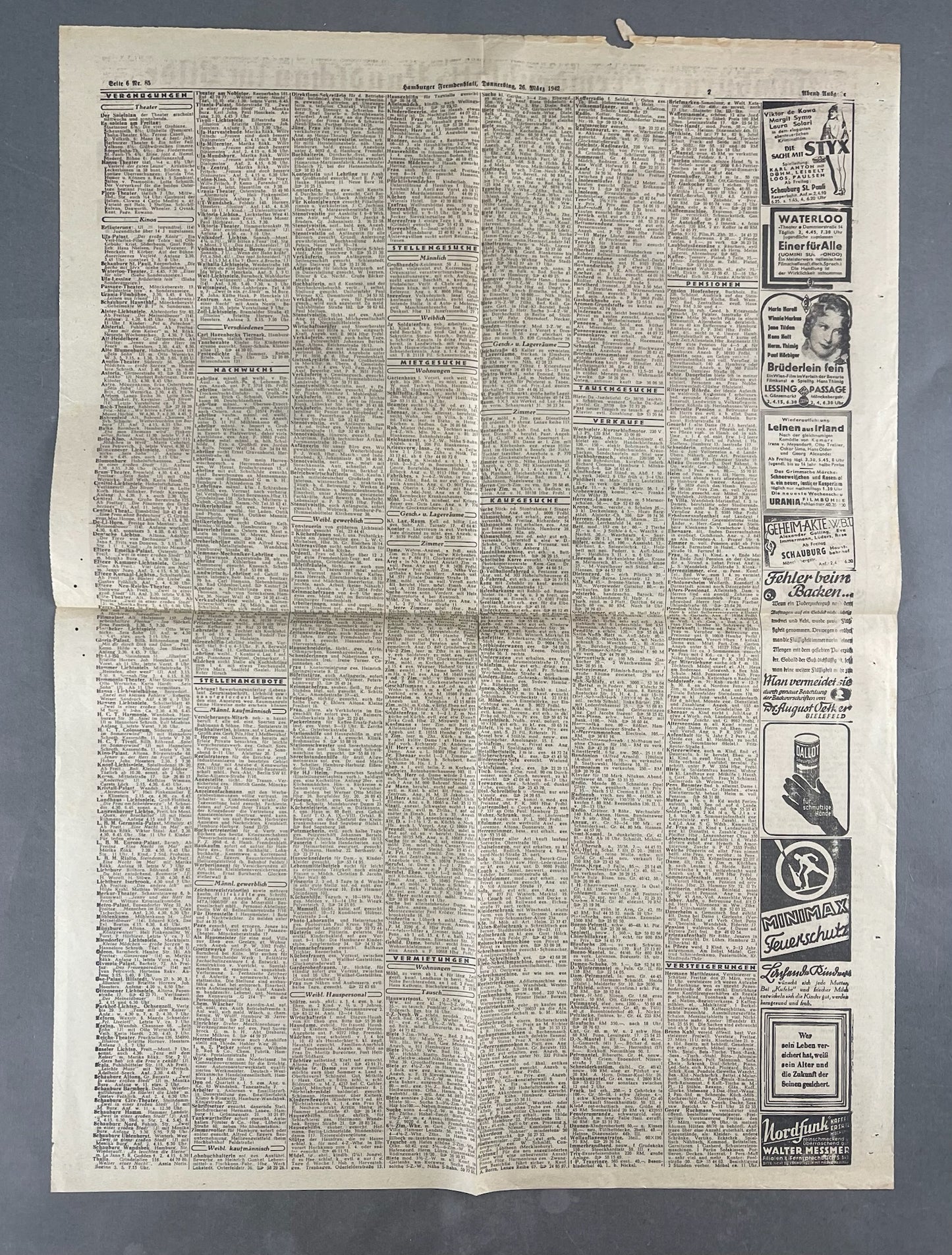 WW2 Tysk Avis/Blad. Original.