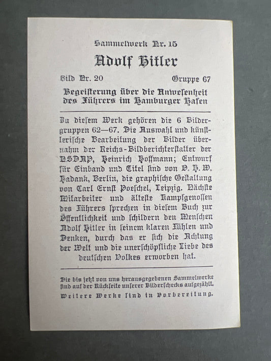 WW2 Tysk "Cigaretten Album" 8*12 Billede. Original.