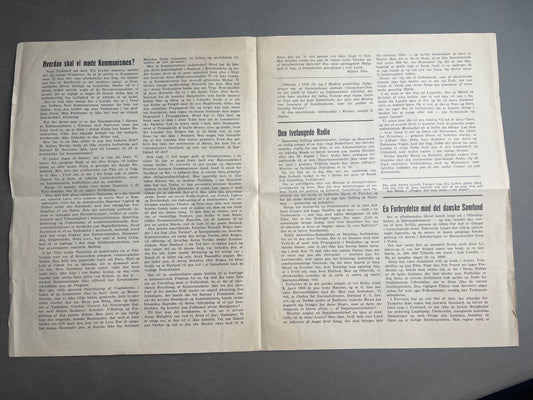 WW2 Dansk Illegal avis "Folk og Frihed" fra 1944. Original.