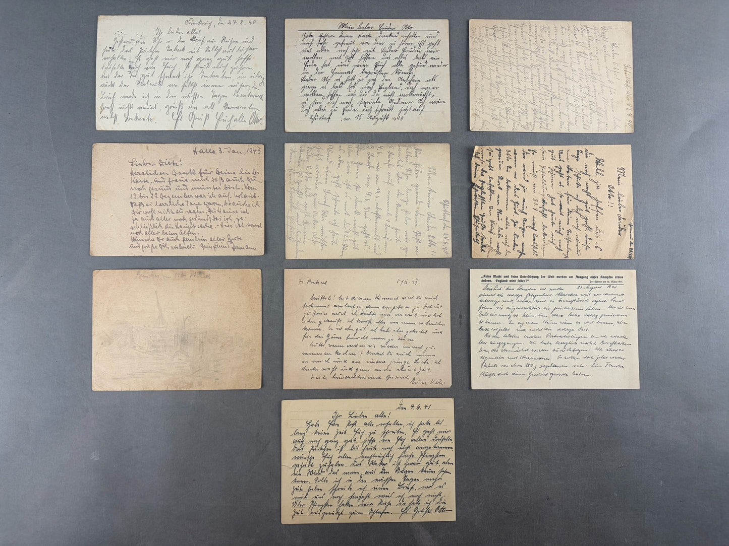 WW2 Tysk Feldpost Lot. 10 Stk. Original.
