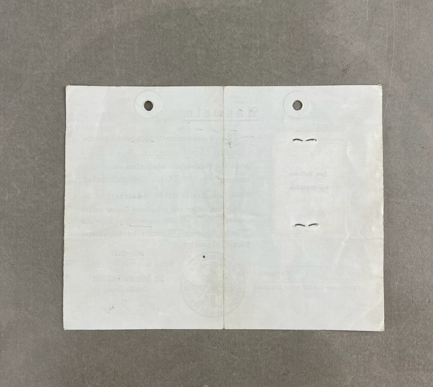 WW2 Tysk "Reichsarbeitsministerium" Ausweis. Sjælden. Original.