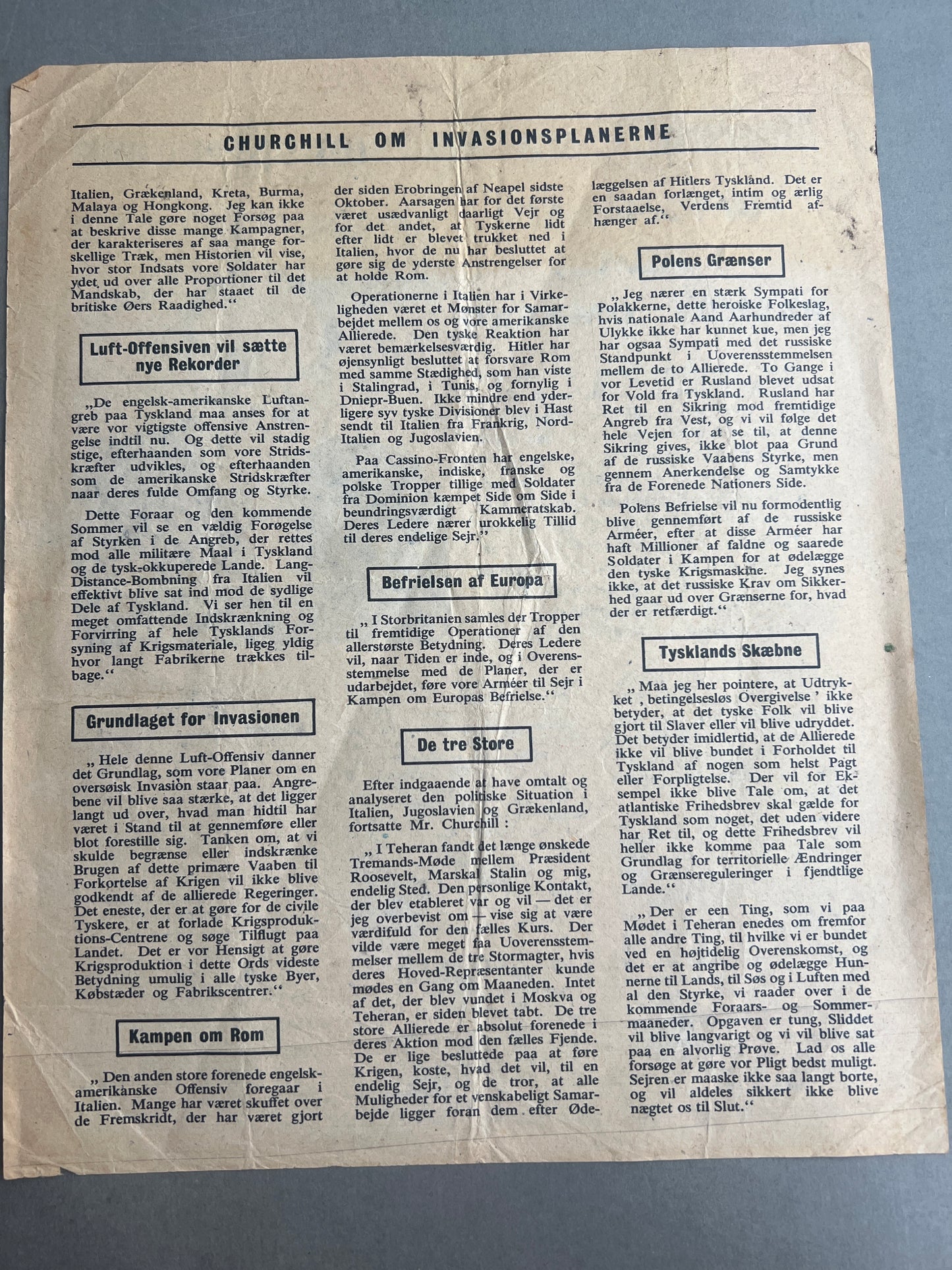 WW2 Dansk Illegal Løbeseddel. Original.