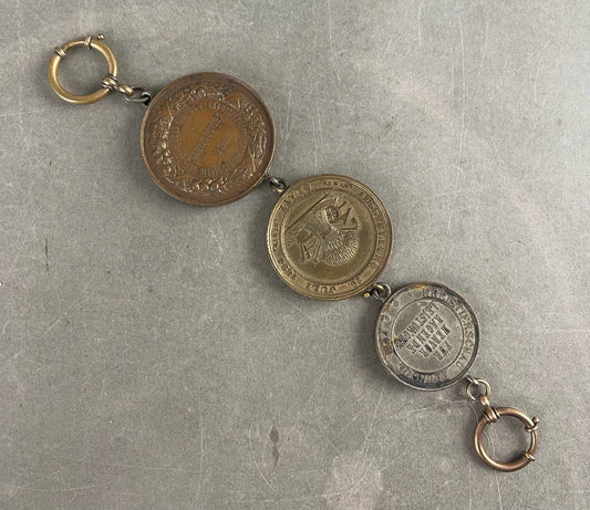 Før-WW1 Armbånd af ældre medaljer/Medaljoner. Original.