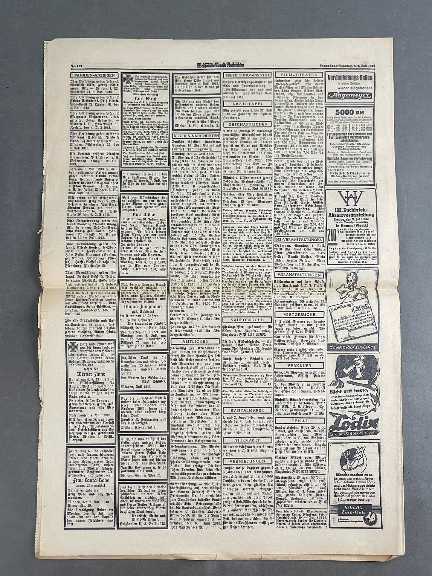 WW2 Tysk NSDAP Avis. Original.