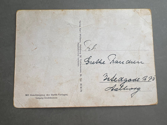 WW1 Tysk Postkort. Sendt til Aalborg. Original.