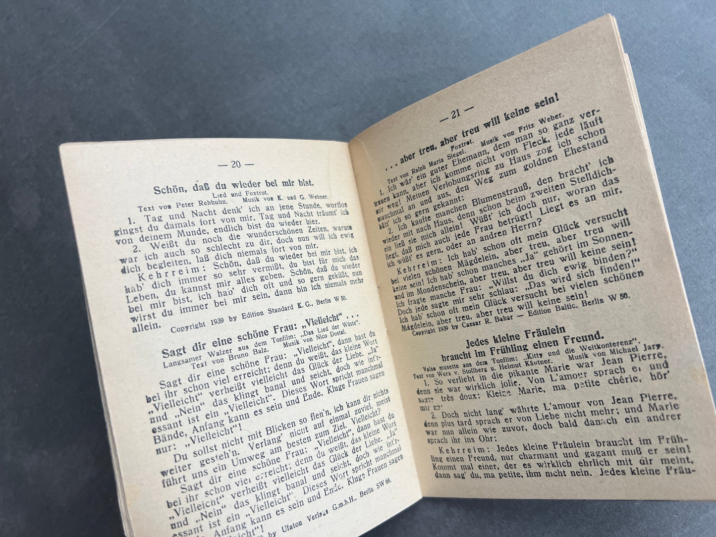 WW2 Tysk Liederbuch. Original.