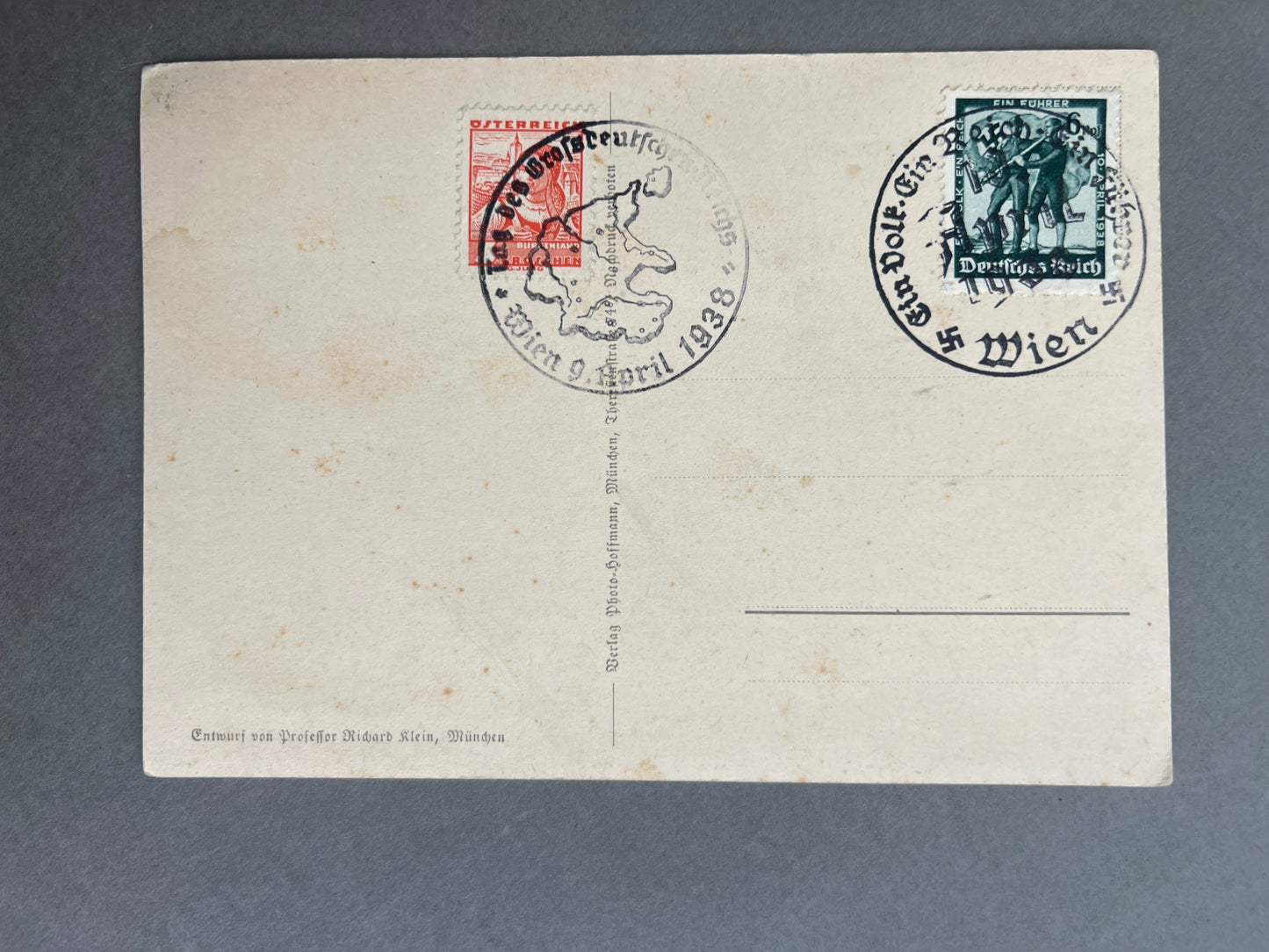 WW2 Tysk NSDAP Postkort. Frankeret. Original.