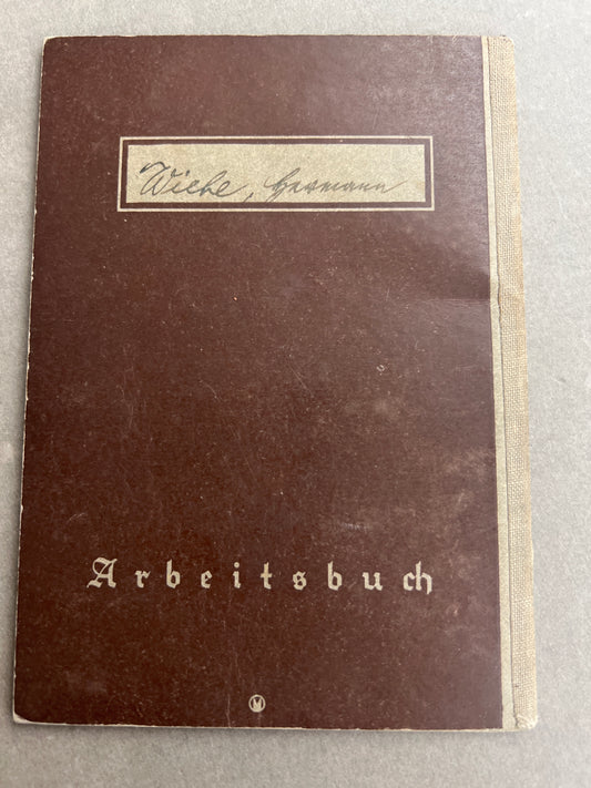 WW2 Tysk Arbeitsbuch. Original.