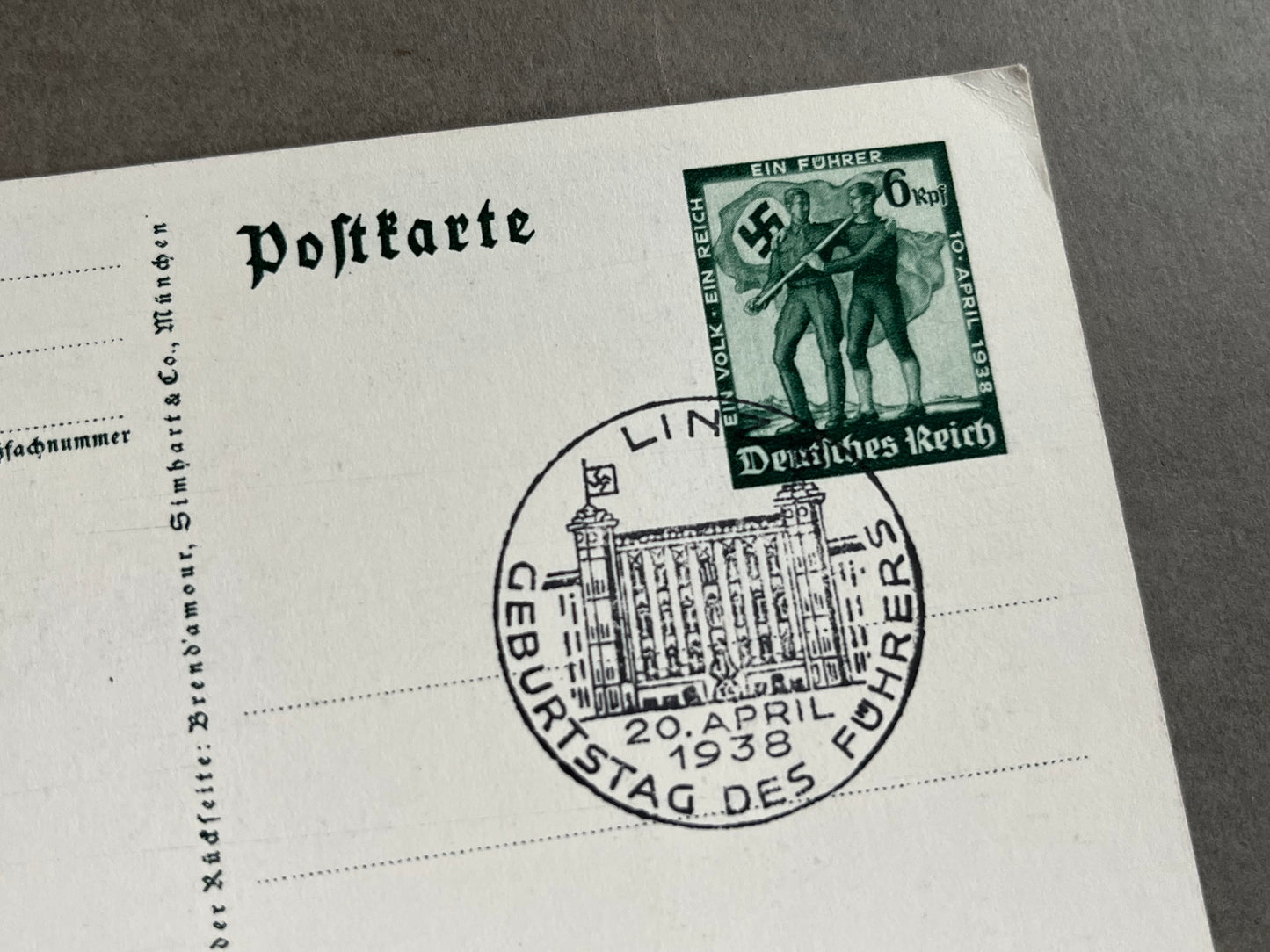 WW2 Tysk AH/NSDAP Postkort. Original.