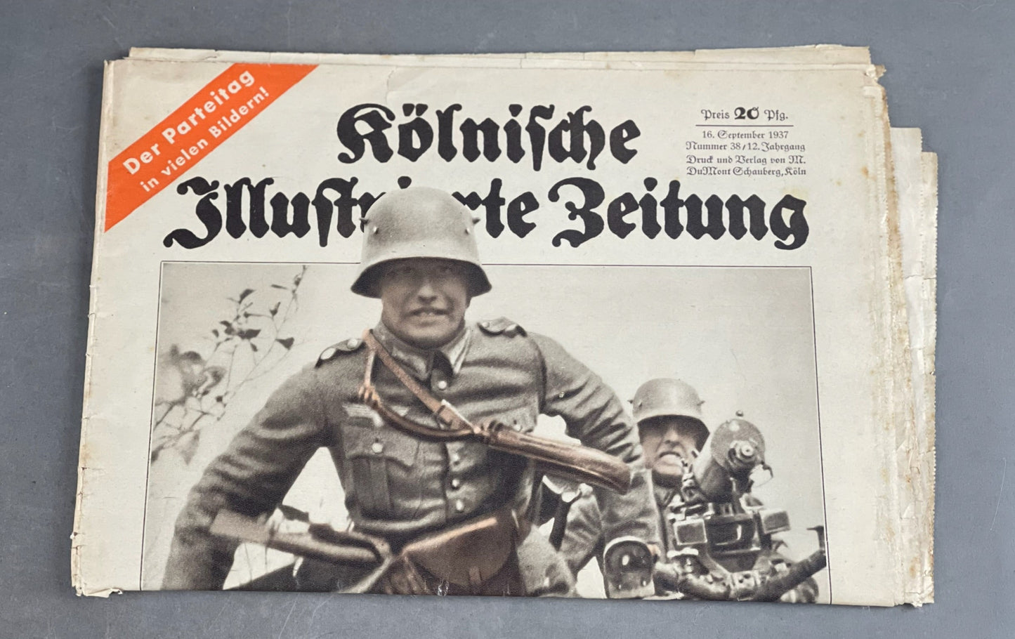 WW2 Tysk Avis fra 1937 med god Reichsheer forsidefoto. Original.