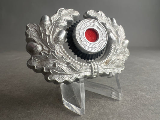 WW2 Tysk Wehrmacht Kasket Egeløv og Kokarde. Original.