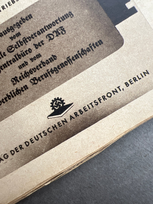 WW2 Tysk DAF Kalender. Original.