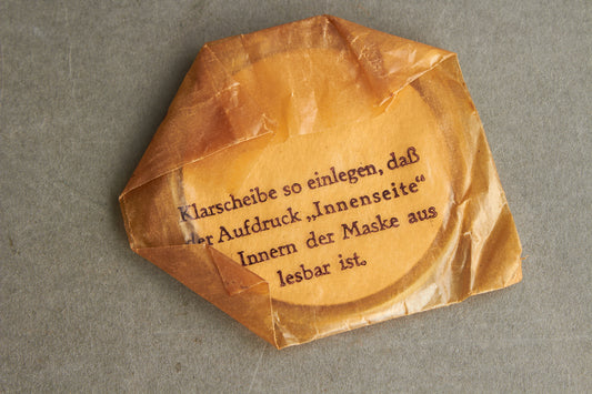 WW2 Tysk Ekstra glas til gasmasken. Original.