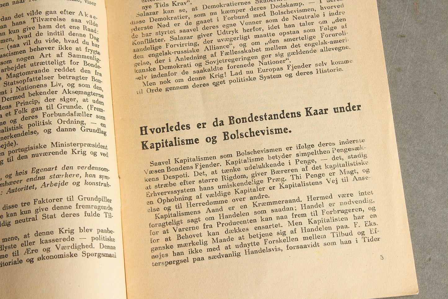 WW2 Dansk Nazistisk/DNSAP Hæfte "Landmandens Chancer Hvis Aksemagterne Taber". Sjælden. Original.