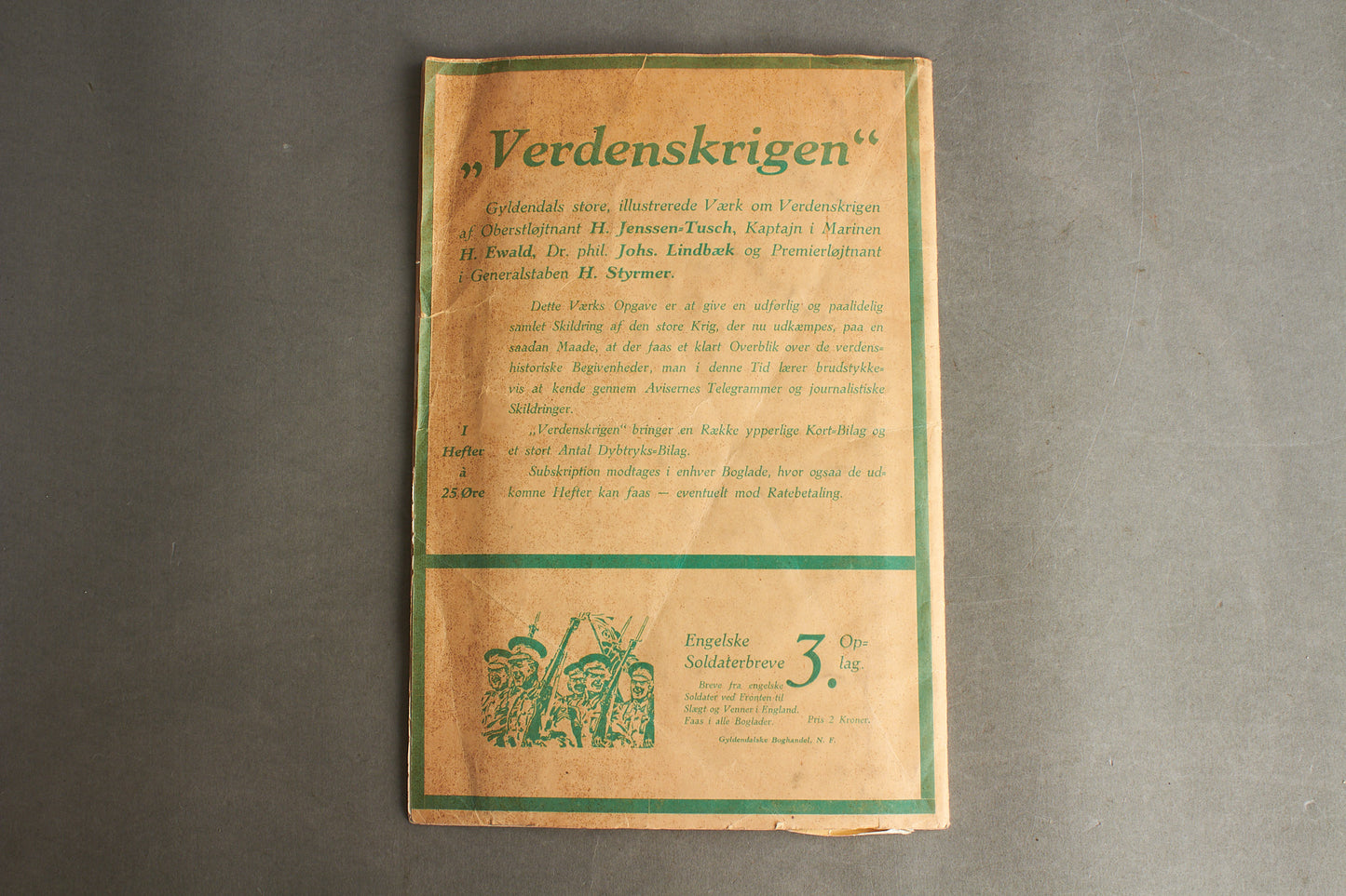 WW2 Dansk Gyldendal "Kort over den Vesteuropæiske Krigsskueplads". Original.
