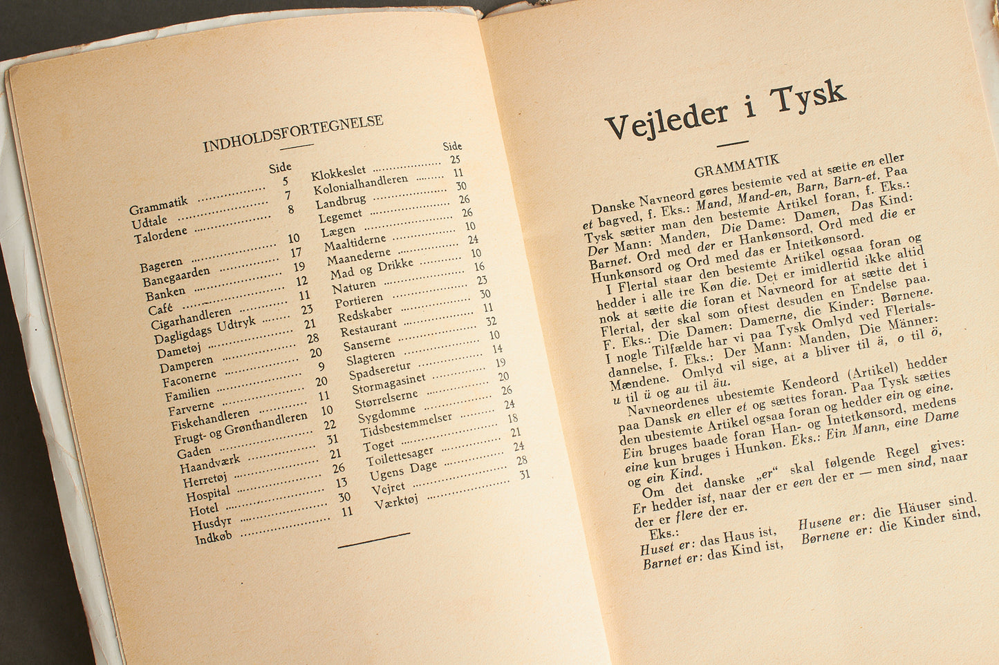 WW2 Dansk "Vejledning i Tysk" fra 1940. Ses ikke tit. Original.