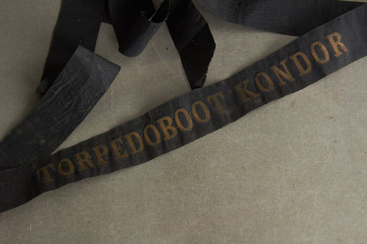 WW2 Tysk Kriegsmarine/Reichsmarine "Torpedoboot-Kondor" Matros Huebånd. Original.