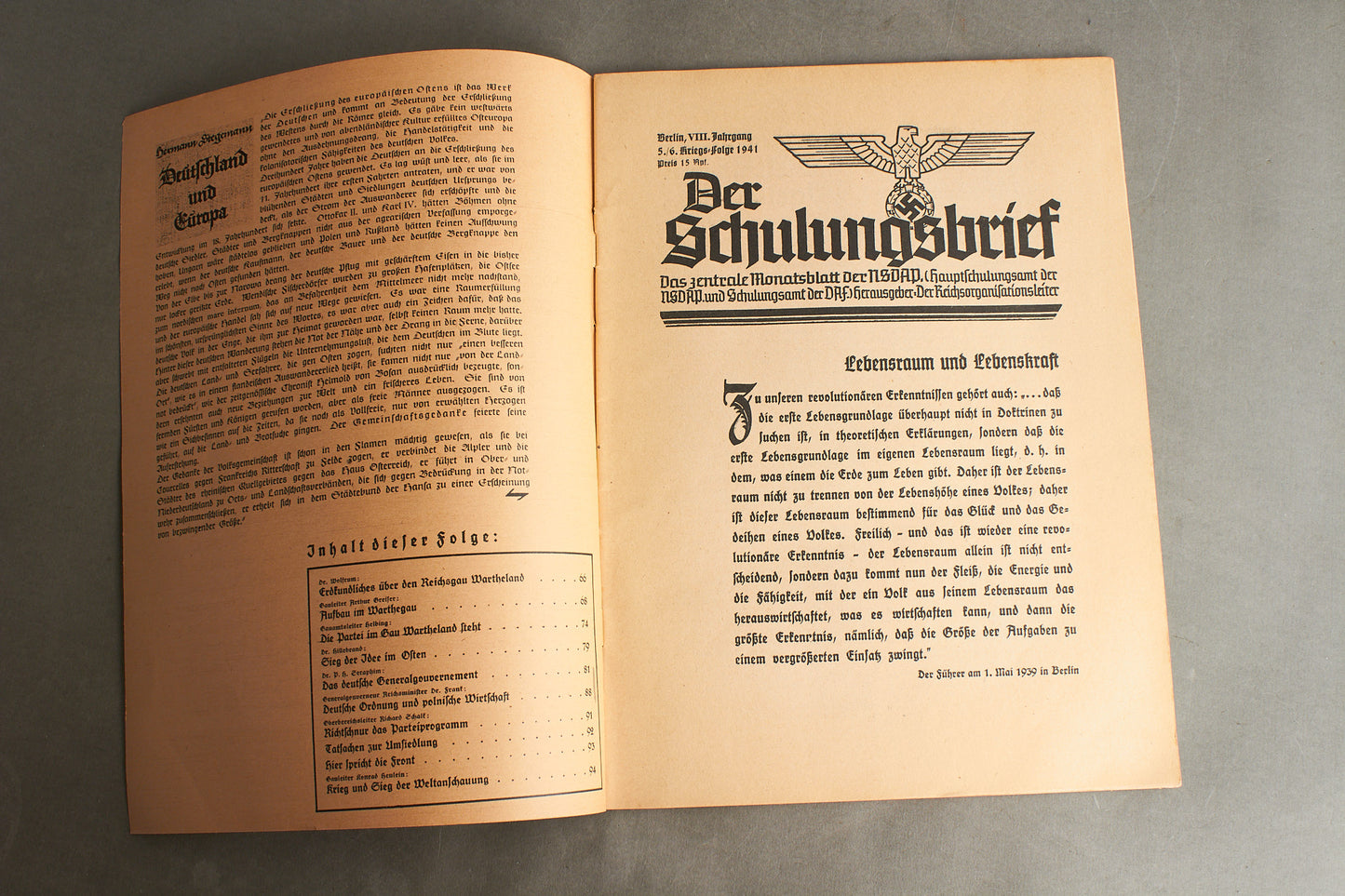 WW2 Tysk NSDAP Blad. Original.