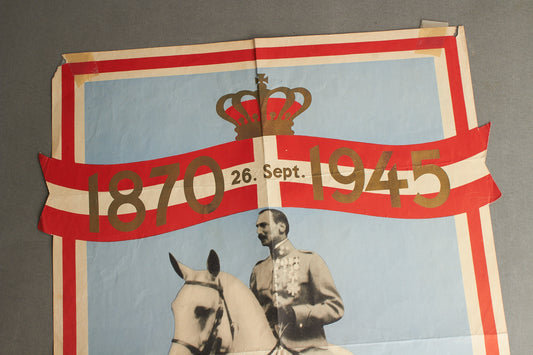 Dansk Kong Christian d. 10 "Plakat" fra hans fødselsdag 1945. Original.