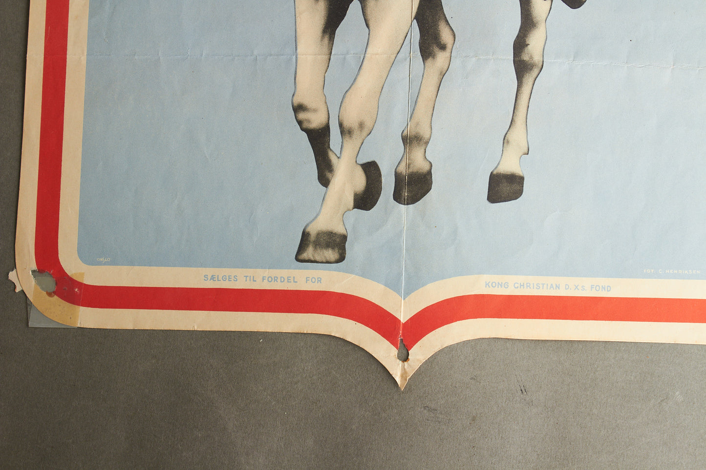 Dansk Kong Christian d. 10 "Plakat" fra hans fødselsdag 1945. Original.