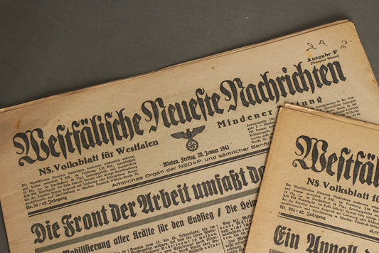 WW2 Tysk 2 stk. NSDAP Aviser. Original.