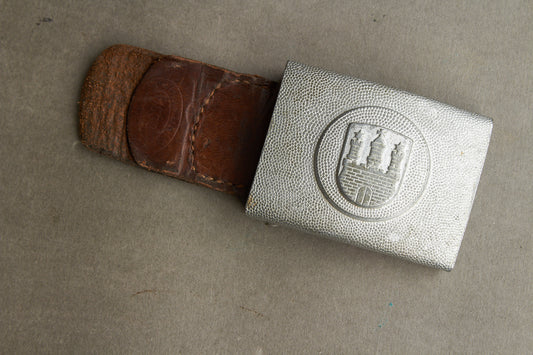 WW2 Tysk "Feuerschutzpolizei" i Hamborg Bæltespænde. Med fremstiller og 1938. Original.