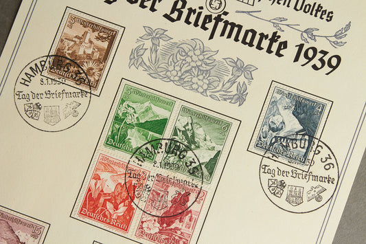 WW2 Tysk WHW Frimærker på samler-ark. Original.