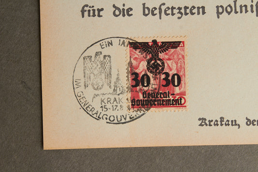 WW2 Tysk NSDAP Frimærke/postkort i anledning af Polens besættelse. Ses ikke tit. Original.