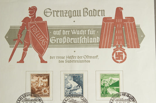 WW2 Tysk WHW Frimærker på samler-ark. Original.