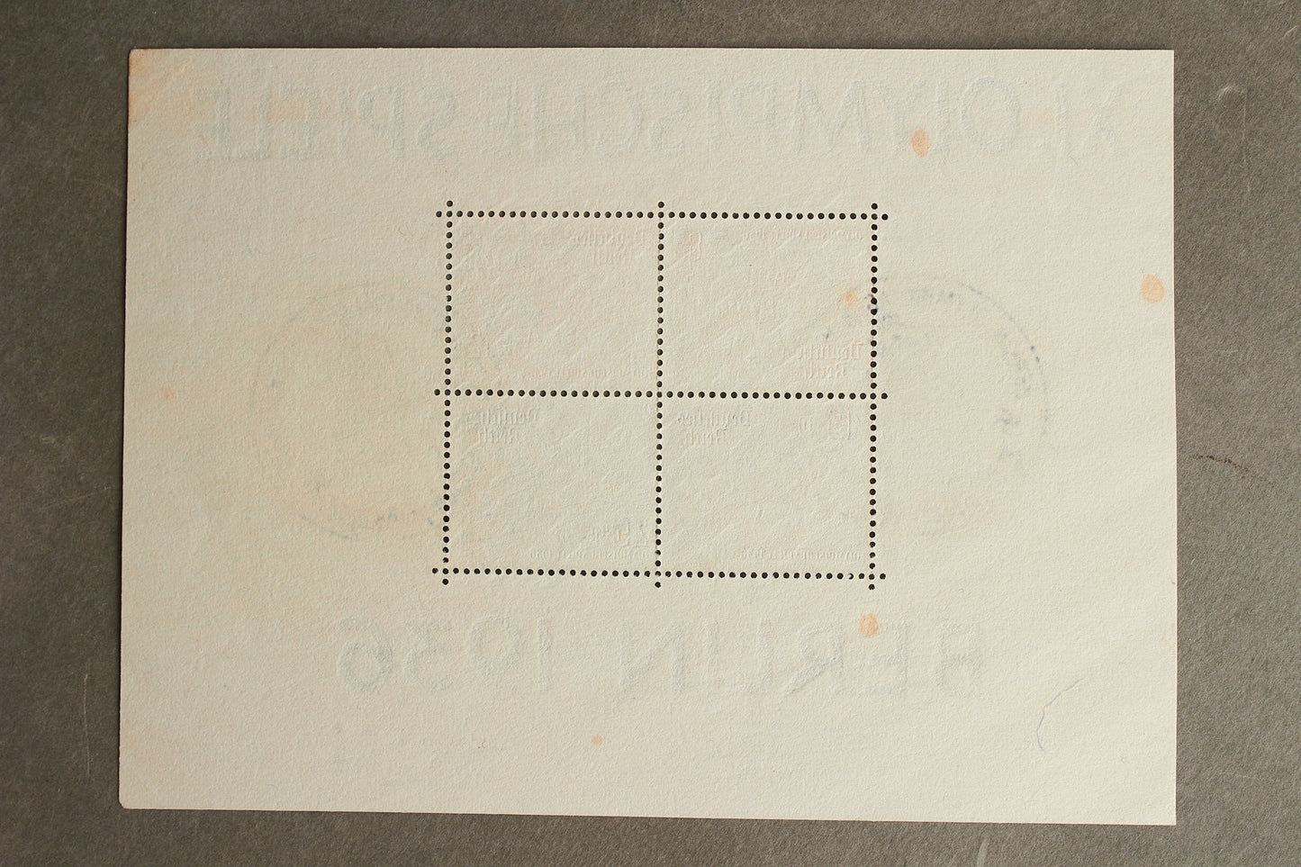 WW2 Tysk Olympiaden 1936 Frimærker på ark. Original.