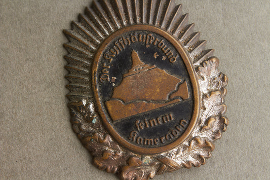 WW2 Tysk "Kyffhäuserbund" Kasket mærke. Med begge splitter. Original.