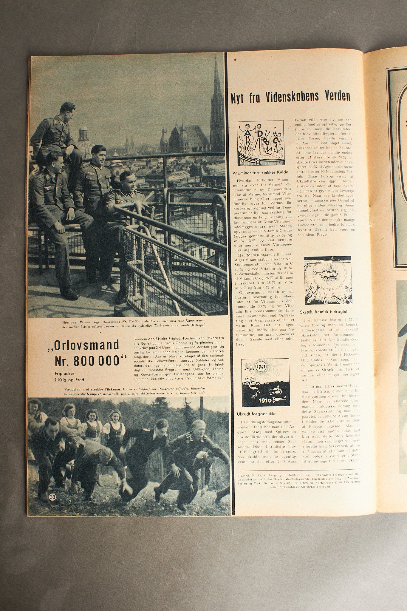 WW2 Tysk Signal Blad. Ubåd forside. Original.