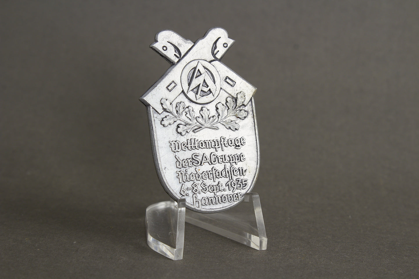 WW2 Tysk Tidlig SA "Wettkampftage 1935" Tinnie. Sjælden. Original.