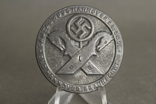 WW2 Tysk Tidlig NSDAP "Gautag 1935" Tinnie. Sjælden. Original.