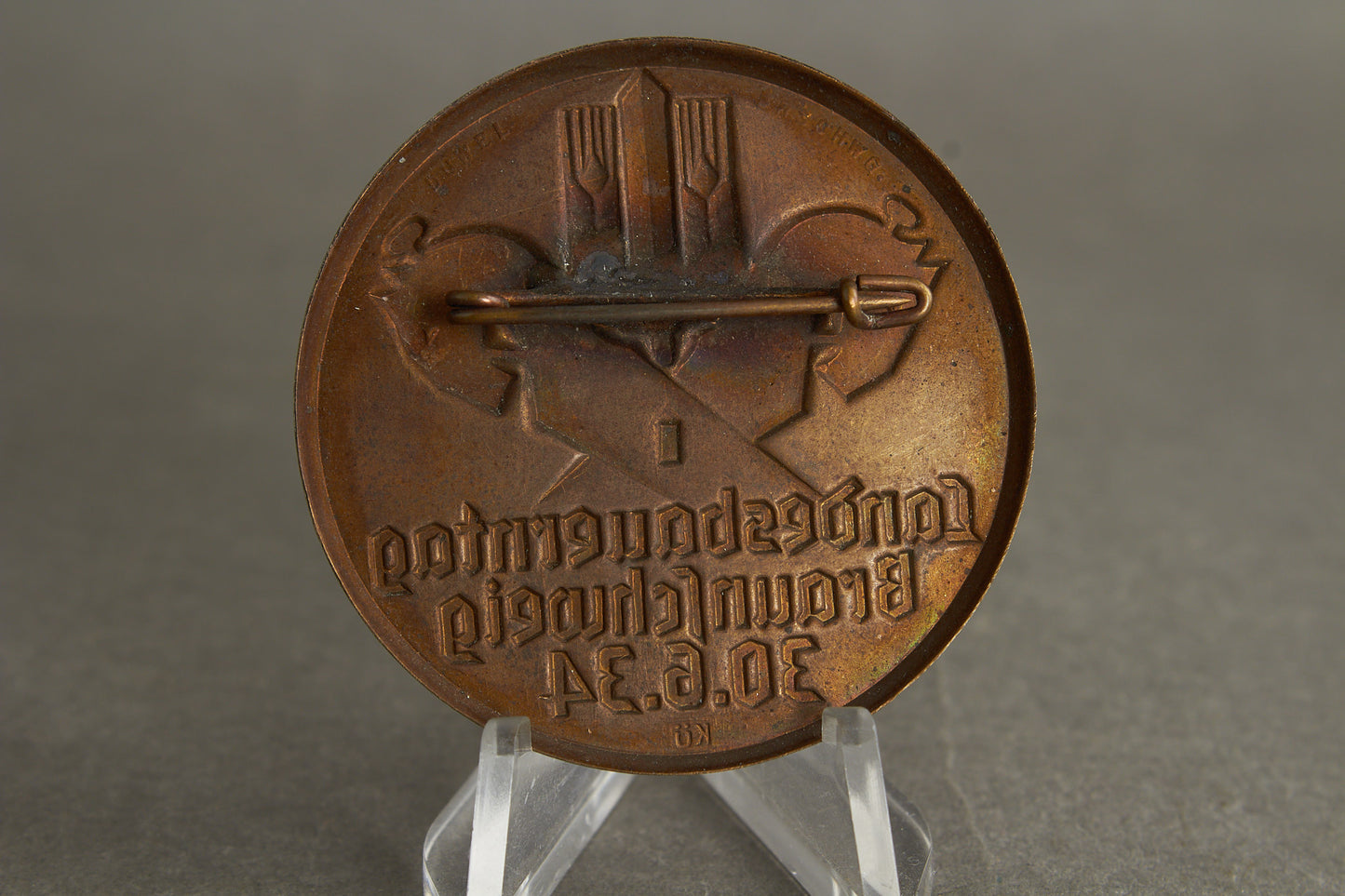 WW2 Tysk Tidlig "Landesbauerntag 1934" Tinnie. Sjælden. Original.