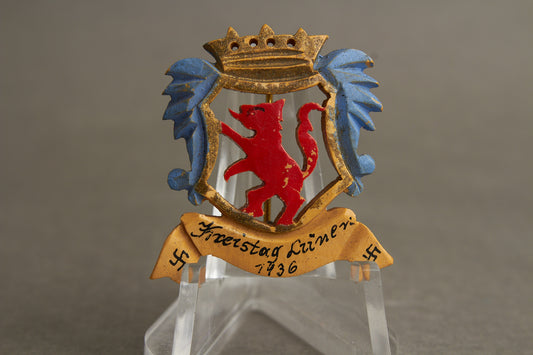 WW2 Tysk Tidlig NSDAP 1936 Tinnie. Sjælden. Original.