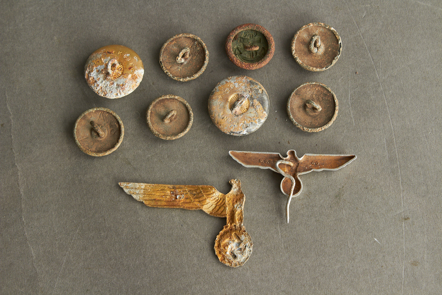 WW2 Tysk Kriegsmarine Lot fra Ubåden U-534 der blev hævet. Sjældent. Original.