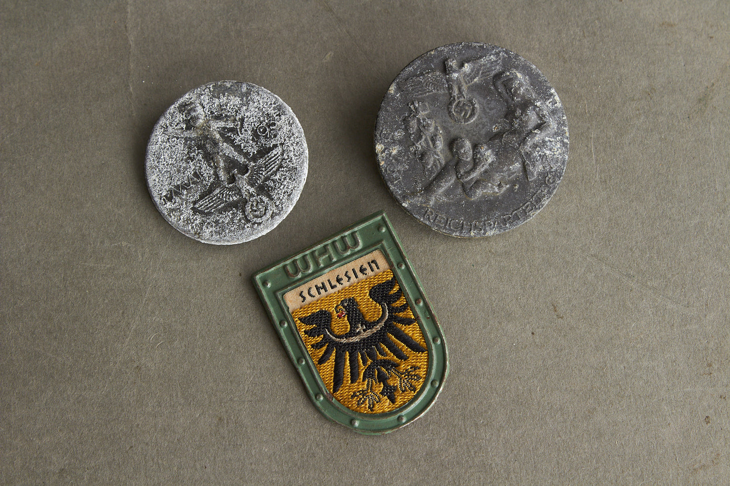 WW2 Tysk Tinnies / Dagsbadges. 3 stk. Original.