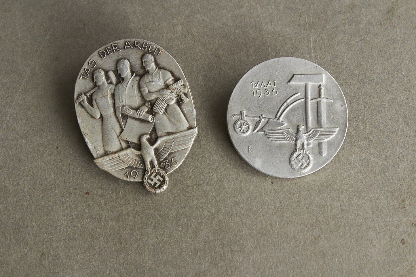 WW2 Tysk Tinnies / Dagsbadges. 2 stk. Original.