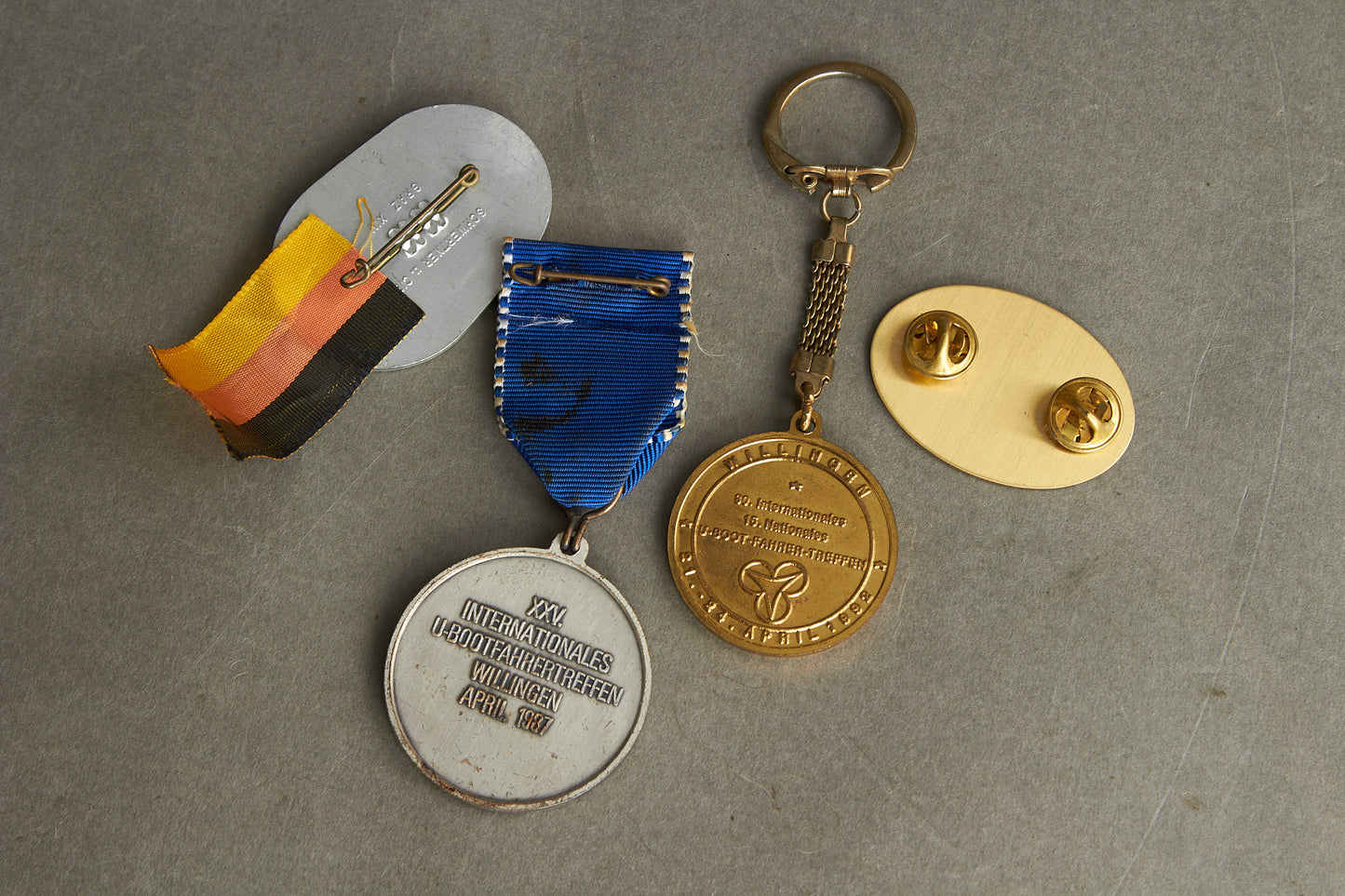 WW2 Tysk Kriegsmarine Ubåds Veteranforeningspins fra 1950'erne og frem. Original.
