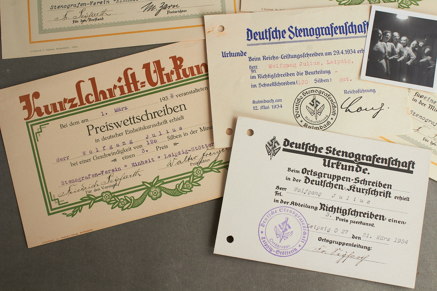 WW2 Tysk "Deutsche Stenografenschaft" Gruppe. Original.