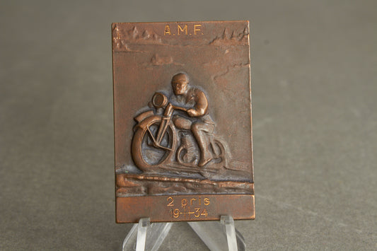 WW2 Tysk Tidlig NSKK Motorcykel plakette fra 1934. Original.