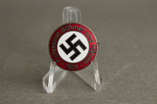WW2 Tysk NSDAP "Protektorat Bröhmen und Mähren" Medlemsmærke. Se Beskrivelse.