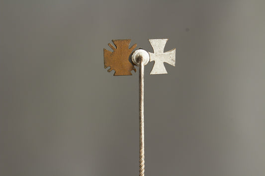 WW1 Tysk Medalje Miniature Pin. Jernkors og Frontkæmper. Original.