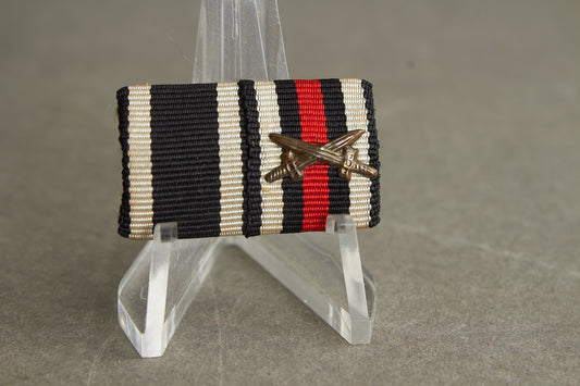 WW1/WW2 Tysk Båndspange. Jernkors og Frontkæmper Medalje. Original.